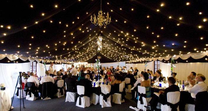 black and white wedding tables